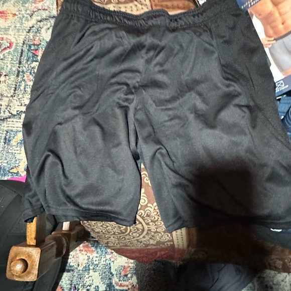 Game Time Black Athletic Shorts Lightweight Elastic Waist - Picture 3 of 3
